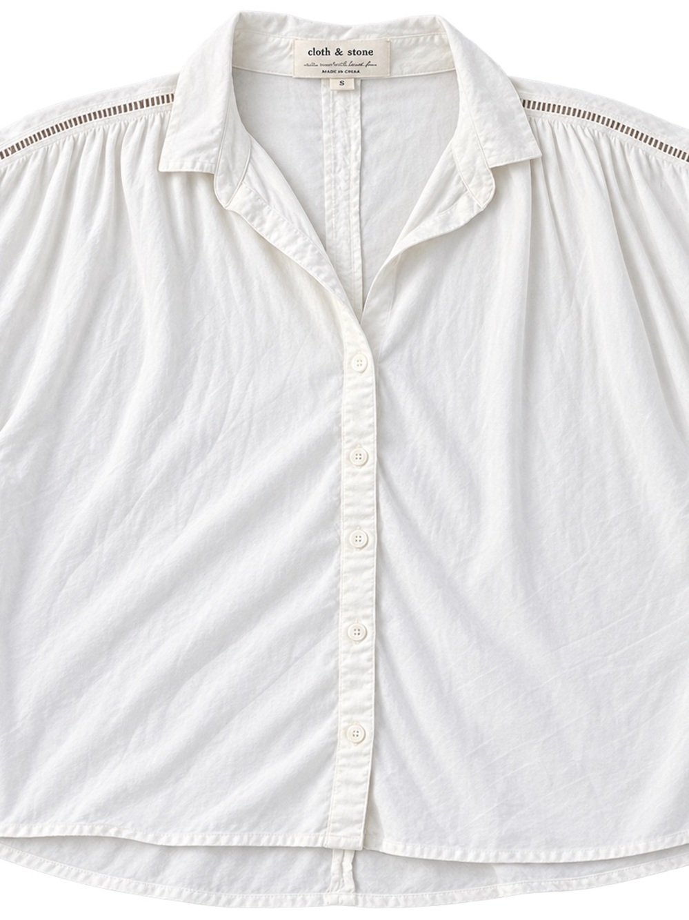Cloth & Stone Anthropologie White Tencel Button Down Blouse L